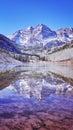 Maroon Bells mountain lake landscape, Colorado, USA. Royalty Free Stock Photo
