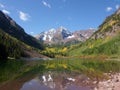 Maroon Bells, mountain, lake, reflection, Aspen, Co Royalty Free Stock Photo