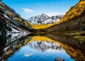 Maroon Bells peak at Maroon lake