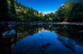 Maroon Bells Reflections in Pond Aspen Colorado Sunrise at The Maroon Bells Royalty Free Stock Photo