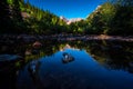 Maroon Bells Reflections in Pond Aspen Colorado Sunrise at The Maroon Bells Royalty Free Stock Photo