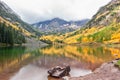 Maroon Bells Stormy Fall Reflection Royalty Free Stock Photo