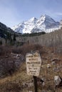 The Maroon Bells are two peaks in the Elk Mountains Royalty Free Stock Photo