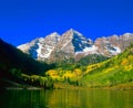 Maroon Bells white river national forest Aspen Colorado USA Royalty Free Stock Photo