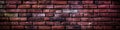 Maroon Brick Wall Background Panoramic Banner. Generative AI Royalty Free Stock Photo