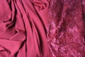 maroon brocade tiles and soft fabric Royalty Free Stock Photo