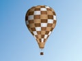 A maroon and brown pattern design hot air balloon in the sky vector illustration
