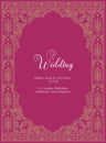 Maroon color Wedding invitation card template. Wedding card design with maroon color vibe and foil vector illustration.