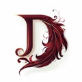 Maroon Feathered Letter D: A Mix Of Realism And Fantasy