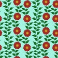 Maroon flower vines seamless pattern with light colour background