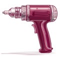 Maroon Hand Drill Illustration for Carpentry and Construction Projects Royalty Free Stock Photo