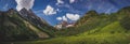 Maroon Lake and Maroon Bells Panorama Royalty Free Stock Photo