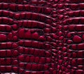 Detailed maroon leather texture with reptile pattern and glossy finish in a full frame view Royalty Free Stock Photo
