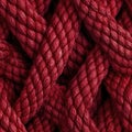 Maroon Pattern Of Ropes Close Up Very Detailed Tile Seamless Background. Generative AI