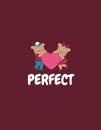 Maroon Perfect Pair Bear Couple T-shirts Royalty Free Stock Photo