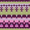 Maroon and pink folk art inspired repeating pattern