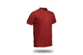 Maroon polo shirt with ghost model concept floating in plain background