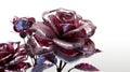 Maroon Rose Flowers Glitter Super Detail. Generative AI Royalty Free Stock Photo