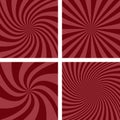 Maroon spiral background set Royalty Free Stock Photo