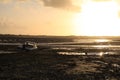 Marooned At Low Tide - Small Boat On The Estuary Royalty Free Stock Photo