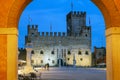 Marostica, Italy - Chess square in the evening. In the background the medi