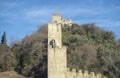 Marostica, Vicenza, Italy. The castle at the upper part of the town on the top of the hill Royalty Free Stock Photo