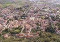 Marostica, Vicenza, Italy. Drone aerial landscape of the lower town from the upper castle Royalty Free Stock Photo