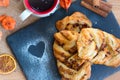 Marple and pecan plait pastry Royalty Free Stock Photo