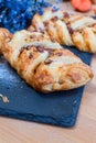 Marple and pecan plait pastry Royalty Free Stock Photo
