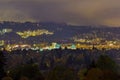 Marquam Hill and Portland Bridges at Night