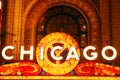 Marque of the Famous Chicago Theater Royalty Free Stock Photo