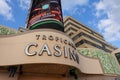 Marque of the Tropicana Hotel and Casino on the boardwalk in Atlantic City, New Jersey