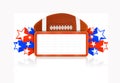 Marquee board announcement with american football ball. Vector