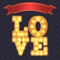 Marquee lights bulbs romantic card