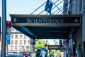 Marquee for the offices of the Church of Scientology located on 46th street in Manhattan, New York City near Times Square