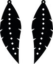 Marquees feather shape Earrings template svg vector cutfile for cricut and silhouette