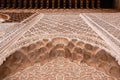 MARRAKECH, MOROCCO - APRIL 18, 2023 - Famous Madrassa Ben Youssef in the medina of Marrakech in Morocco Royalty Free Stock Photo