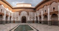 MARRAKECH, MOROCCO - APRIL 18, 2023 - Famous Madrassa Ben Youssef in the medina of Marrakech in Morocco Royalty Free Stock Photo