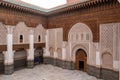 MARRAKECH, MOROCCO - APRIL 18, 2023 - Famous Madrassa Ben Youssef in the medina of Marrakech in Morocco Royalty Free Stock Photo