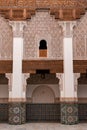 MARRAKECH, MOROCCO - APRIL 18, 2023 - Famous Madrassa Ben Youssef in the medina of Marrakech in Morocco Royalty Free Stock Photo