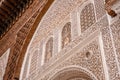 MARRAKECH, MOROCCO - APRIL 18, 2023 - Famous Madrassa Ben Youssef in the medina of Marrakech in Morocco Royalty Free Stock Photo