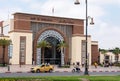 MARRAKECH, MOROCCO - APRIL 20, 2023 - Modern oriental building of the central train station of Marrakech