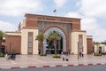 MARRAKECH, MOROCCO - APRIL 20, 2023 - Modern oriental building of the central train station of Marrakech