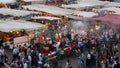 Marrakech, Morocco - April 20th of 2014: Main view of Djemaa el Fna square, a place recognized by UNESCO