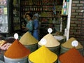 Two women inside a shop in Marrakech. Morocco