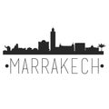 Marrakech Morocco City Skyline Silhouette City Design Vector Famous Monuments.