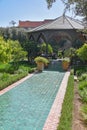 Marrakech, Morocco - Feb 21, 2023: Le Jardin Secret (The Secret Garden), in the old medina of Marrakech