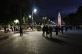 Marrakech, Morocco - Feb 21, 2023: Night time in the Jemaa el-Fnaa square in Marrakech Medina Royalty Free Stock Photo