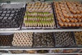 Marrakech, Morocco - Feb 9, 2023: Traditional Moroccan sweet pastries and desserts