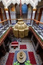 Riad hotel interior in Marrakech, Morocco Royalty Free Stock Photo